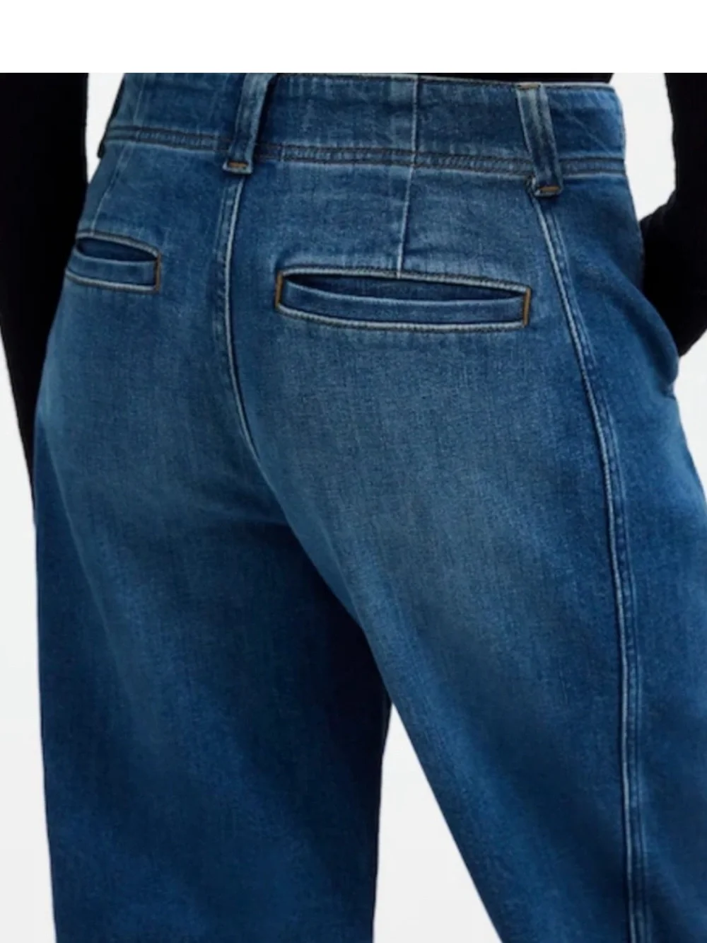 High rise trouser Jeans in Classic Blue Denim - Picture 3 of 8